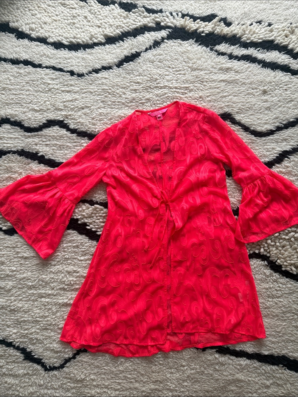 Lilly Pulitzer Cover Up Neon Coral Pink XXS